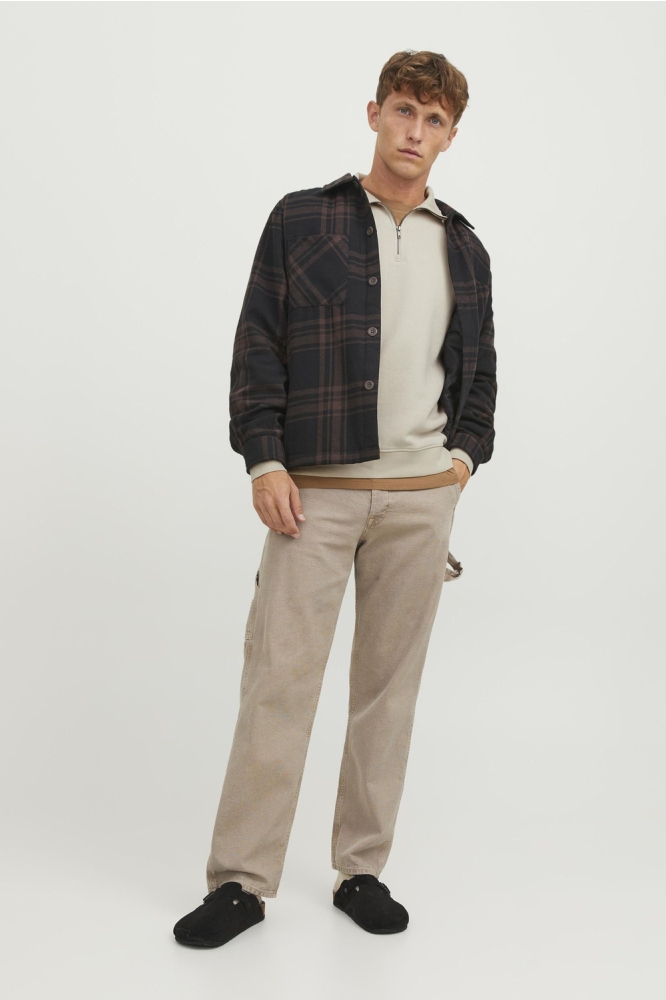 JJEBRADLEY SWEAT HALF ZIP NOOS 12250747 Moonbeam